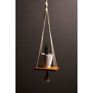 Macrame Shelf|Boho Wall Hanging Shelf|Handmade Home Decor w/1 Pot(ID415)